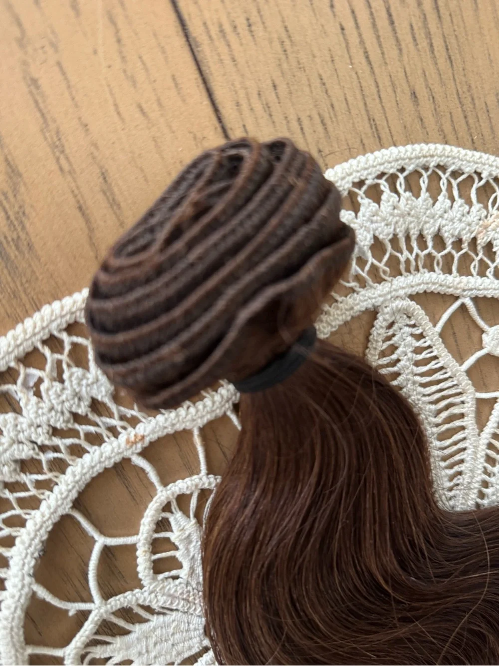 100% Human Hair Weft Extensions Medium Brown 18” Thick Ends Body Wave